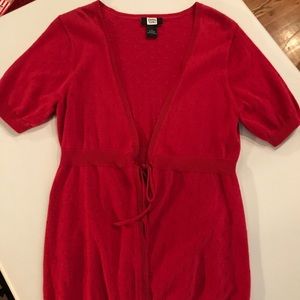 Studio 1940 light weight red ss cardigan